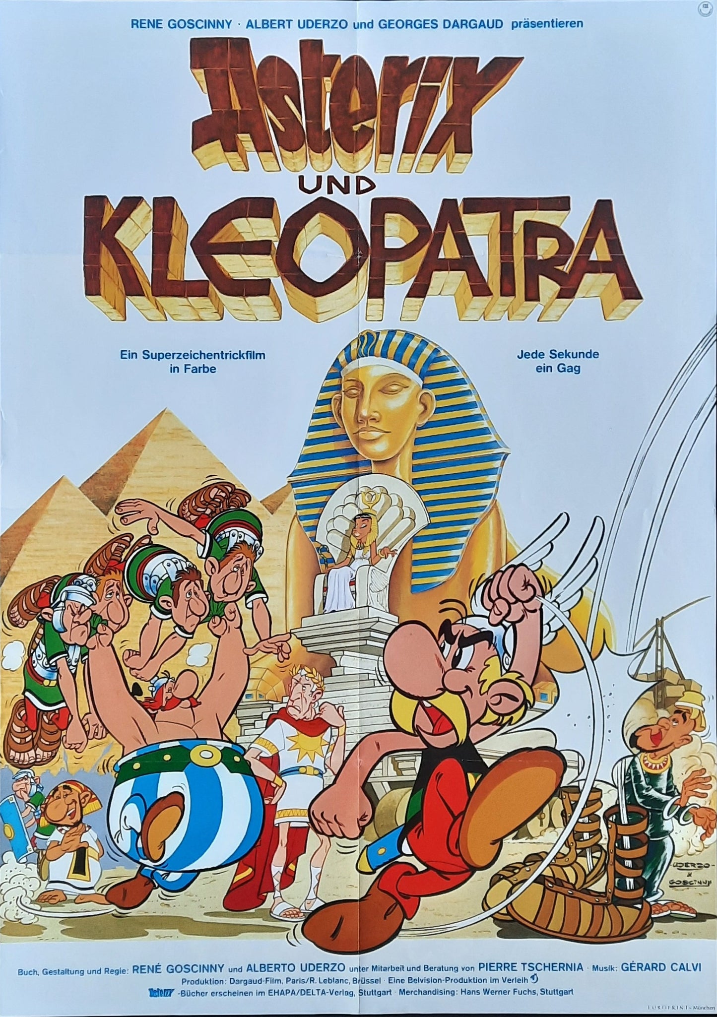 ASTERIX AND CLEOPATRA Original Movie Poster 1970s German 1-Sheet 1