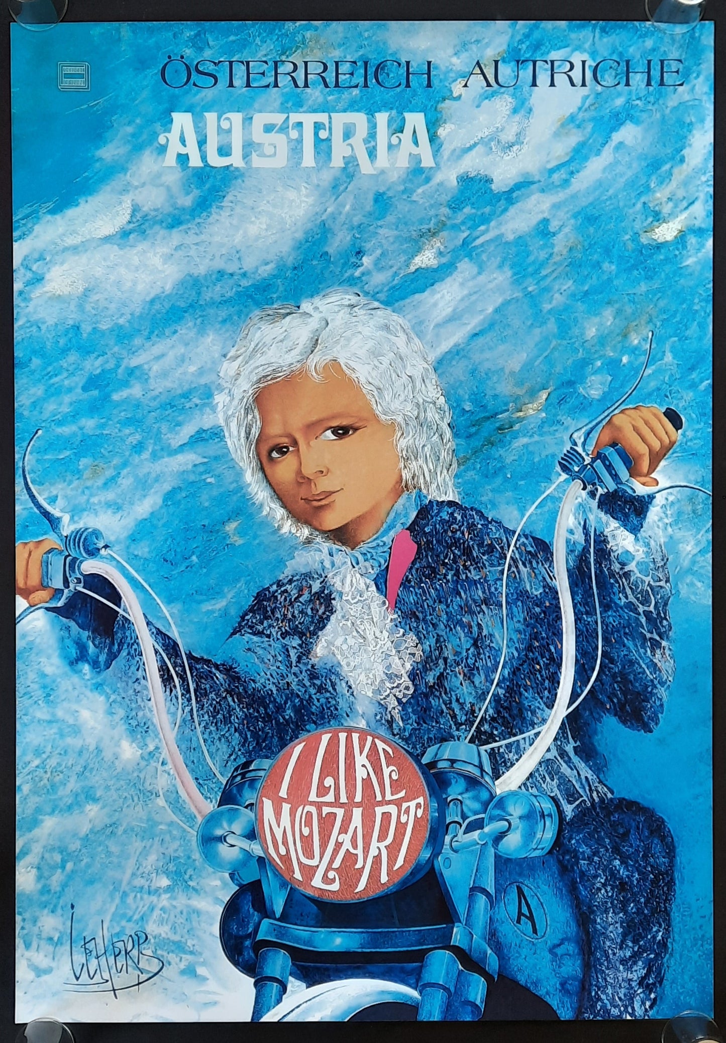 AUSTRIA Original Travel Poster 1972 by Leherb I LIKE MOZART