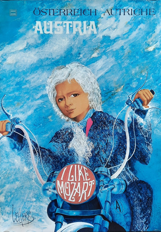 AUSTRIA Original Travel Poster 1972 by Leherb I LIKE MOZART