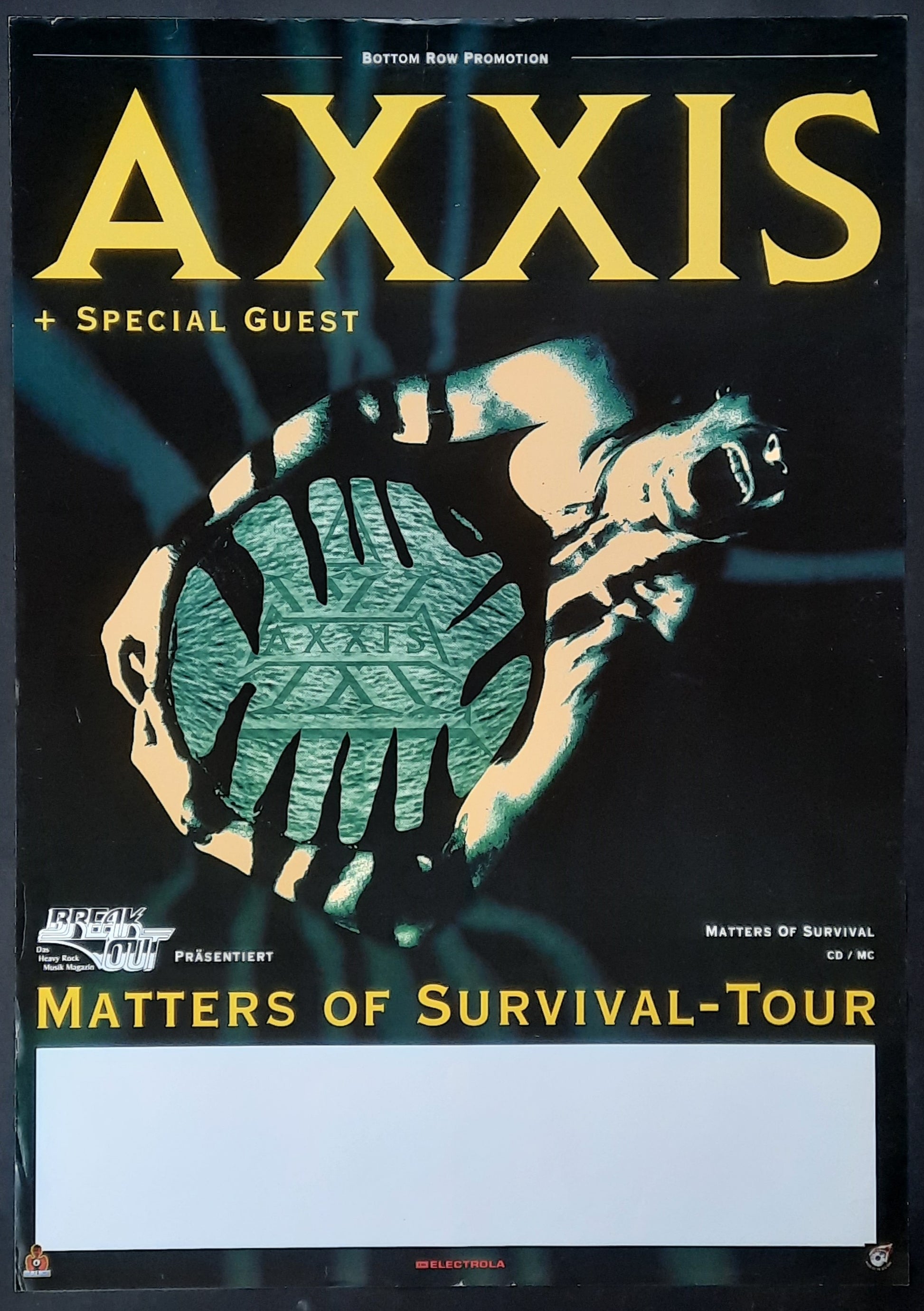 AXXIS Original Concert Poster 1995 Germany Europe 1