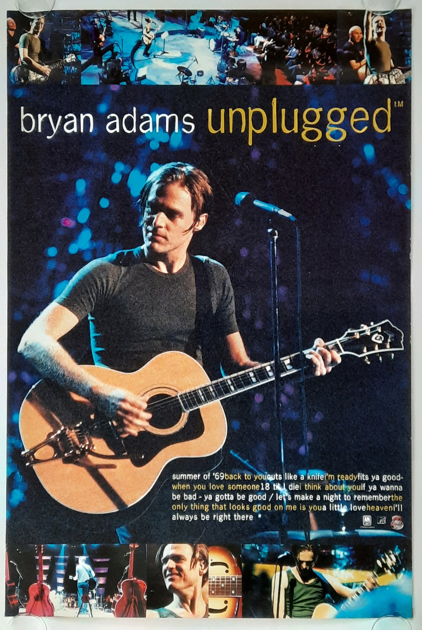 BRYAN ADAMS 1997 Promotion Poster "Unplugged Album" 1st print