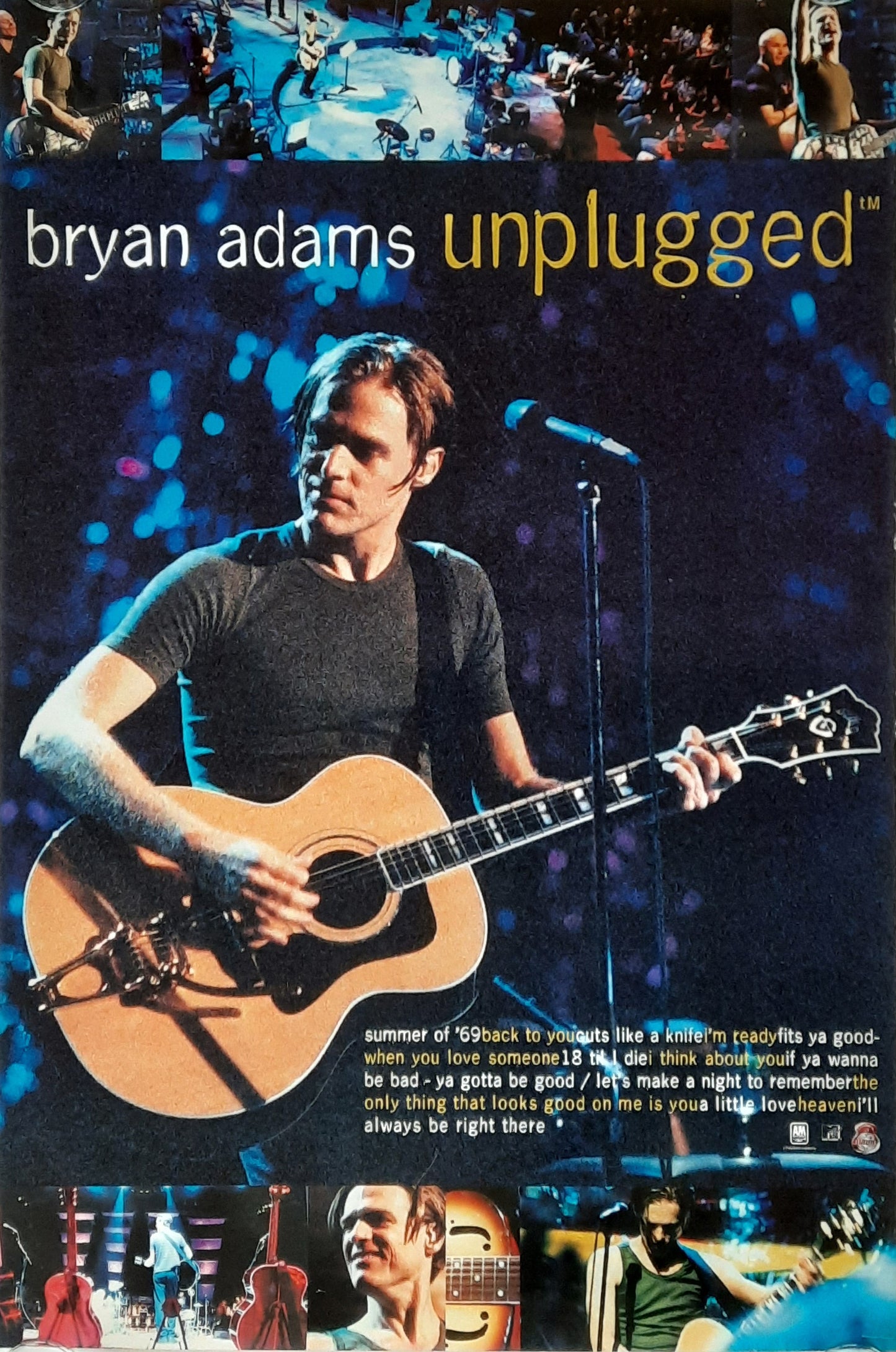 BRYAN ADAMS 1997 Promotion Poster "Unplugged Album" 1st print