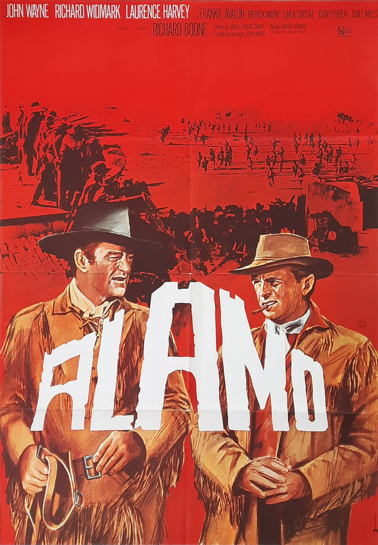 ALAMO R-1966 (1960) John Wayne Richard Widmark german 1-sheet movie poster