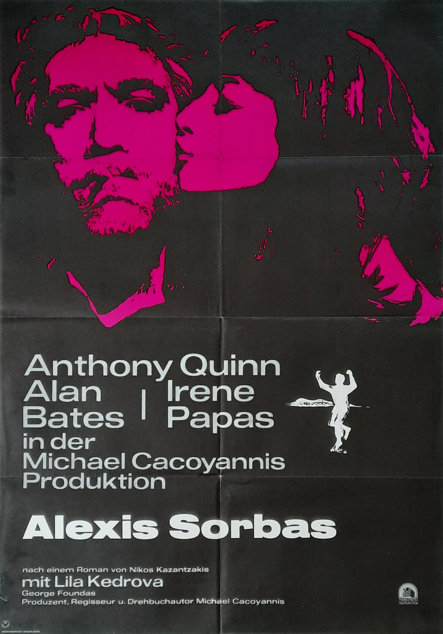 ALEXIS SORBAS 1970 (1965) Anthony Quinn A. Bates German 1-Sheet Movie Poster