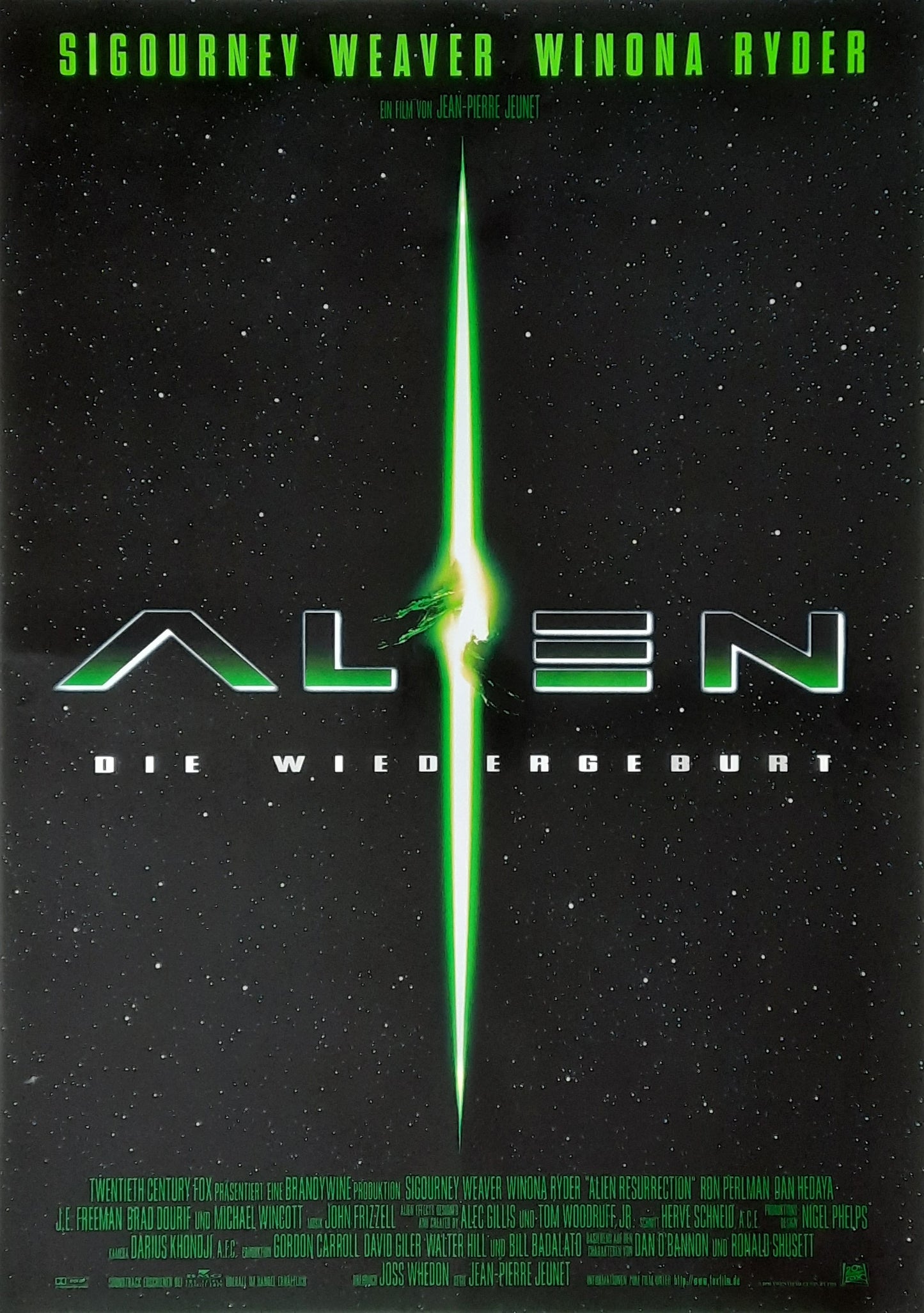 ALIEN RESURRECTION 1997 Sigourney Weaver German 1-Sheet Movie Poster ROLLED!