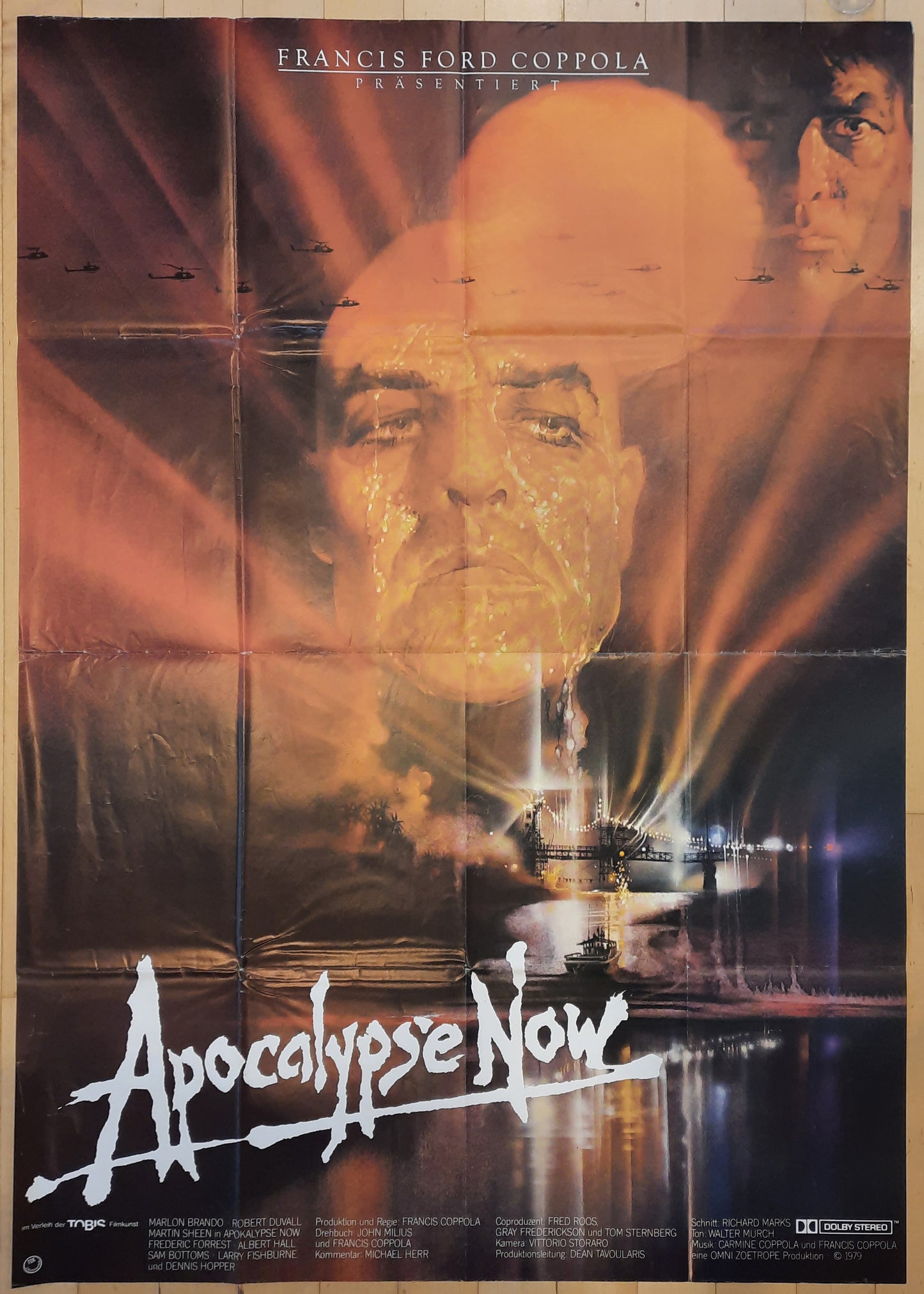 APOCALYPSE NOW 1979 Francis Ford Coppola Marlon Brando Martin Sheen German 2-Sheet Movie Poster SUBWAY FORMAT!