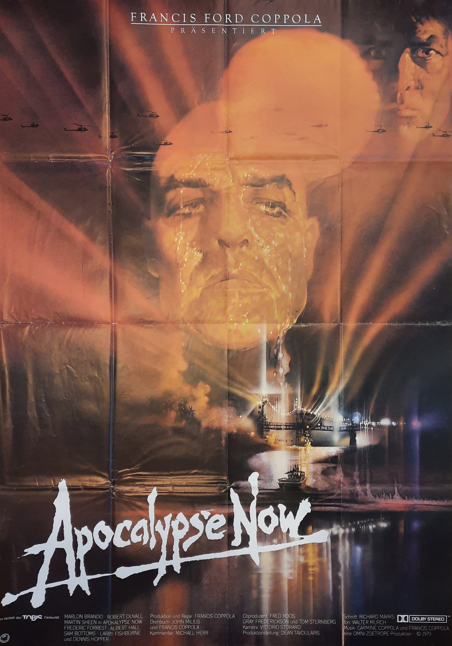 APOCALYPSE NOW 1979 Francis Ford Coppola Marlon Brando Martin Sheen German 2-Sheet Movie Poster SUBWAY FORMAT!