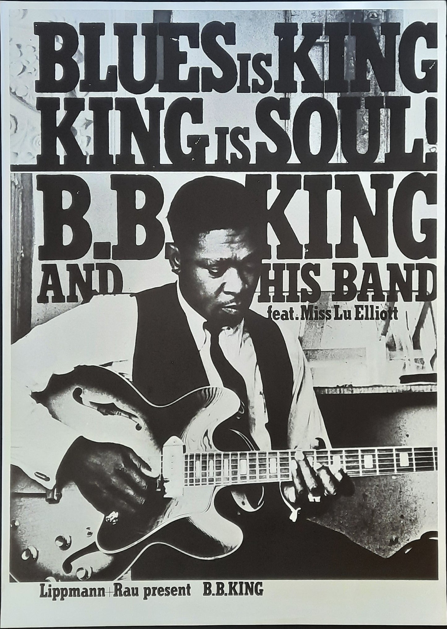 B.B. KING 1968 Original  Concert Poster - German Tour by G. KIESER