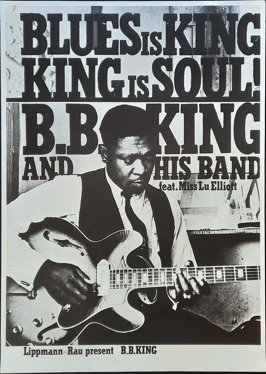 B.B. KING 1968 Original  Concert Poster - German Tour by G. KIESER