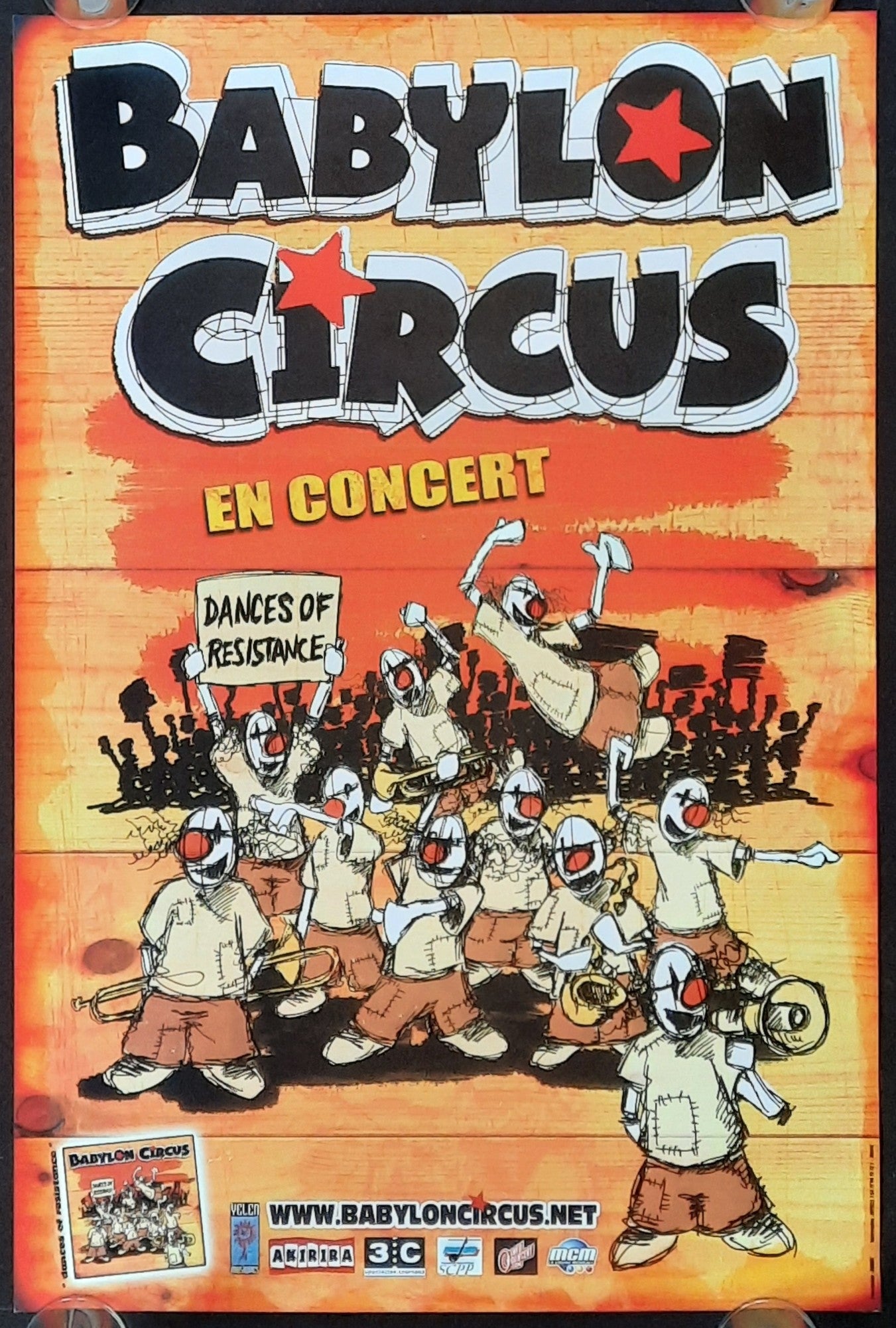 BABYLON CIRCUS Original Concert Poster 2004 Dances Of Resistance Tour