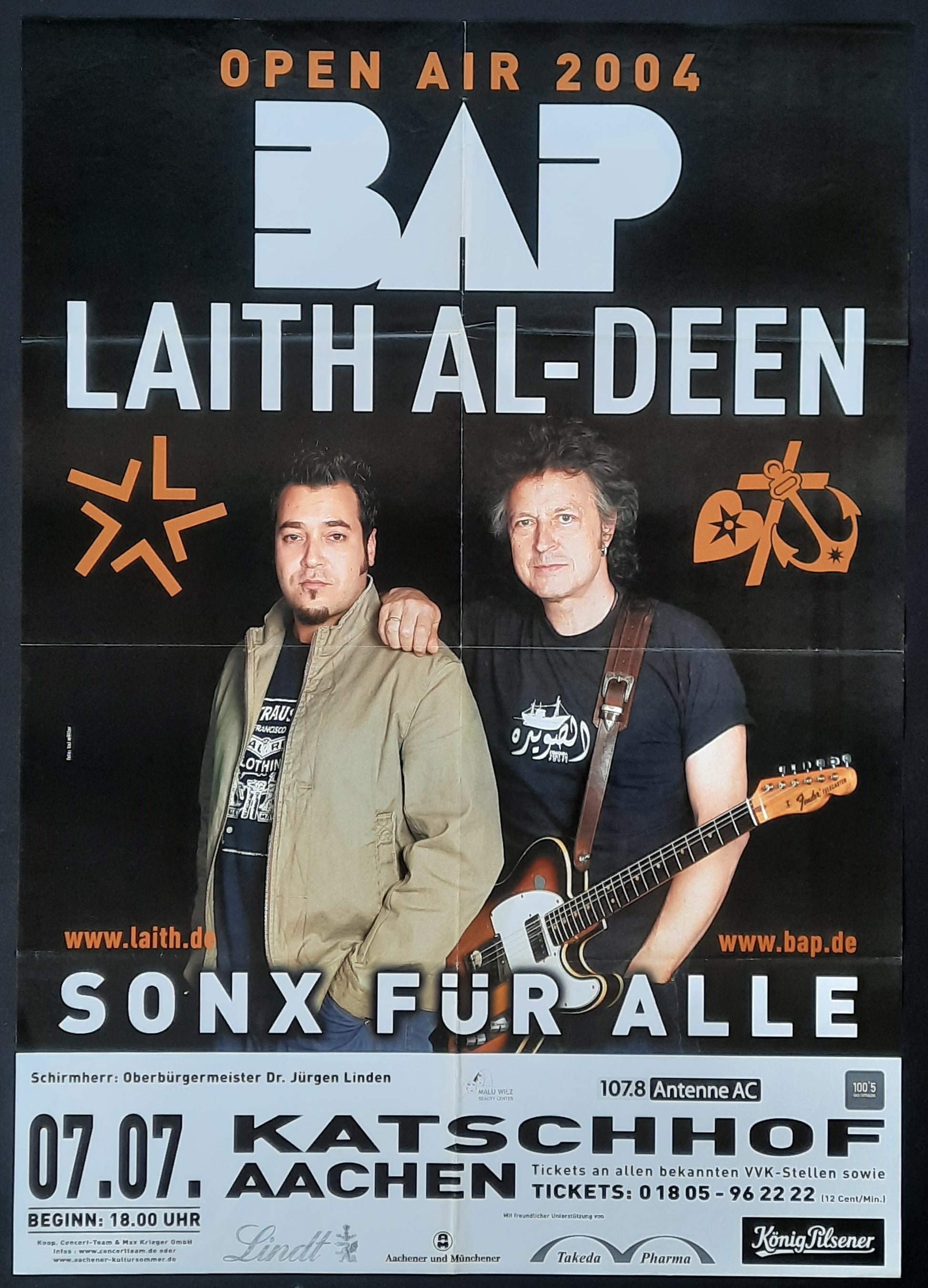 BAP Original Concert Poster July 7, 2004 Aachen Germany 1