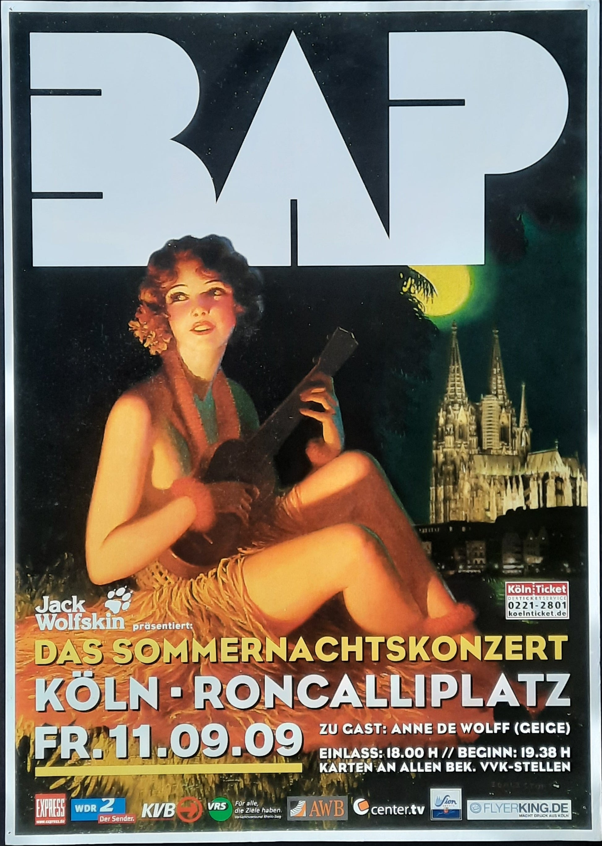 BAP Original Concert Poster September 11, 2009 Cologne Germany 1