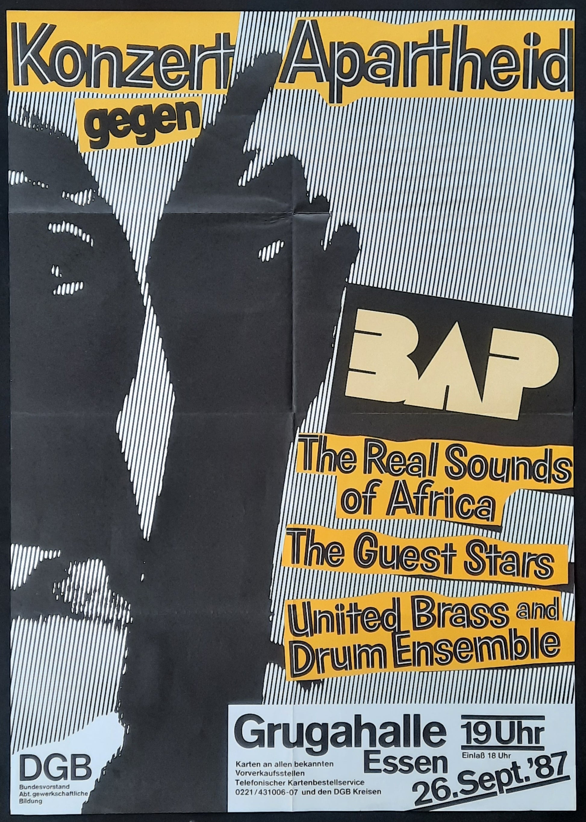 BAP Original Concert Poster September 26, 1987 Essen Germany 1
