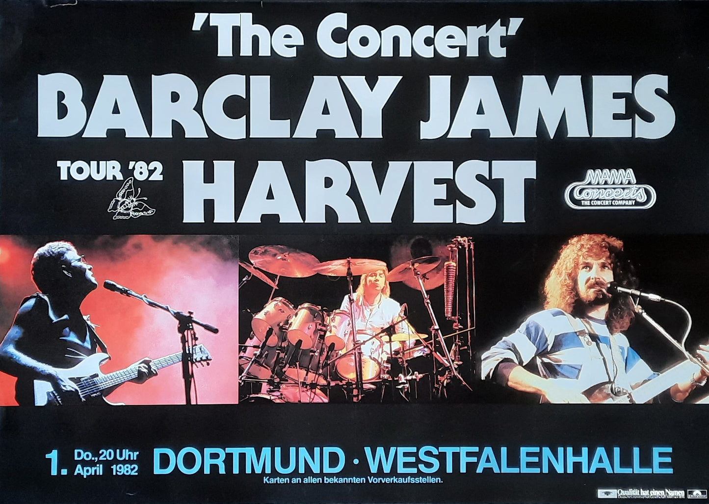 BARCLAY JAMES HARVEST Original Concert Poster April 1, 1982 Dortmund Germany 1