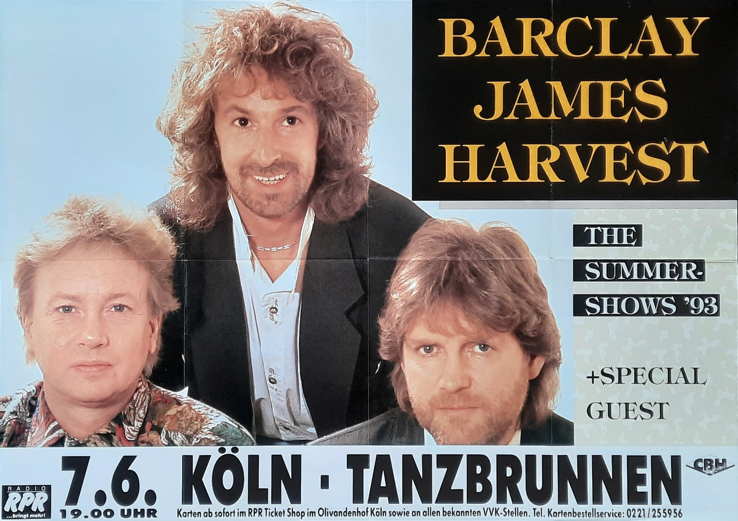 BARCLAY JAMES HARVEST Original Concert Poster June 6, 1993 Cologne Germany 1