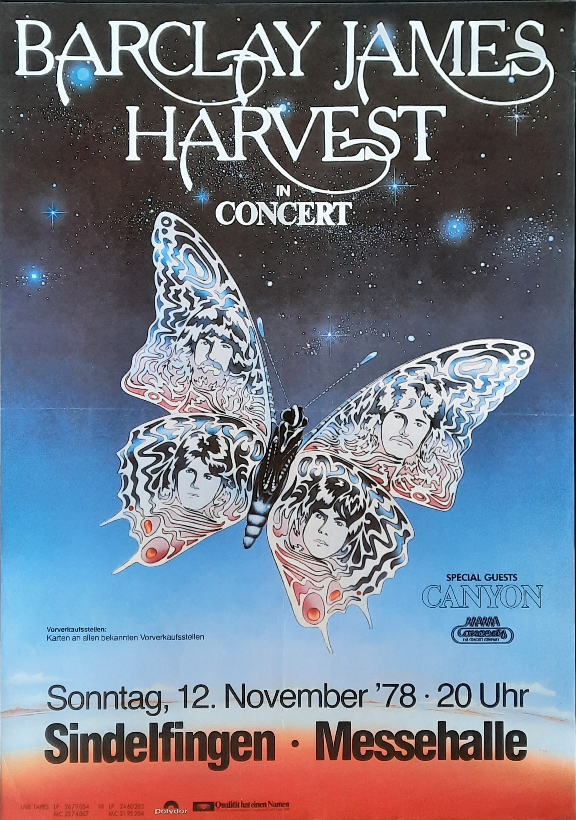 BARCLAY JAMES HARVEST Original Concert Poster November 12, 1978 Sindelfingen Germany 1