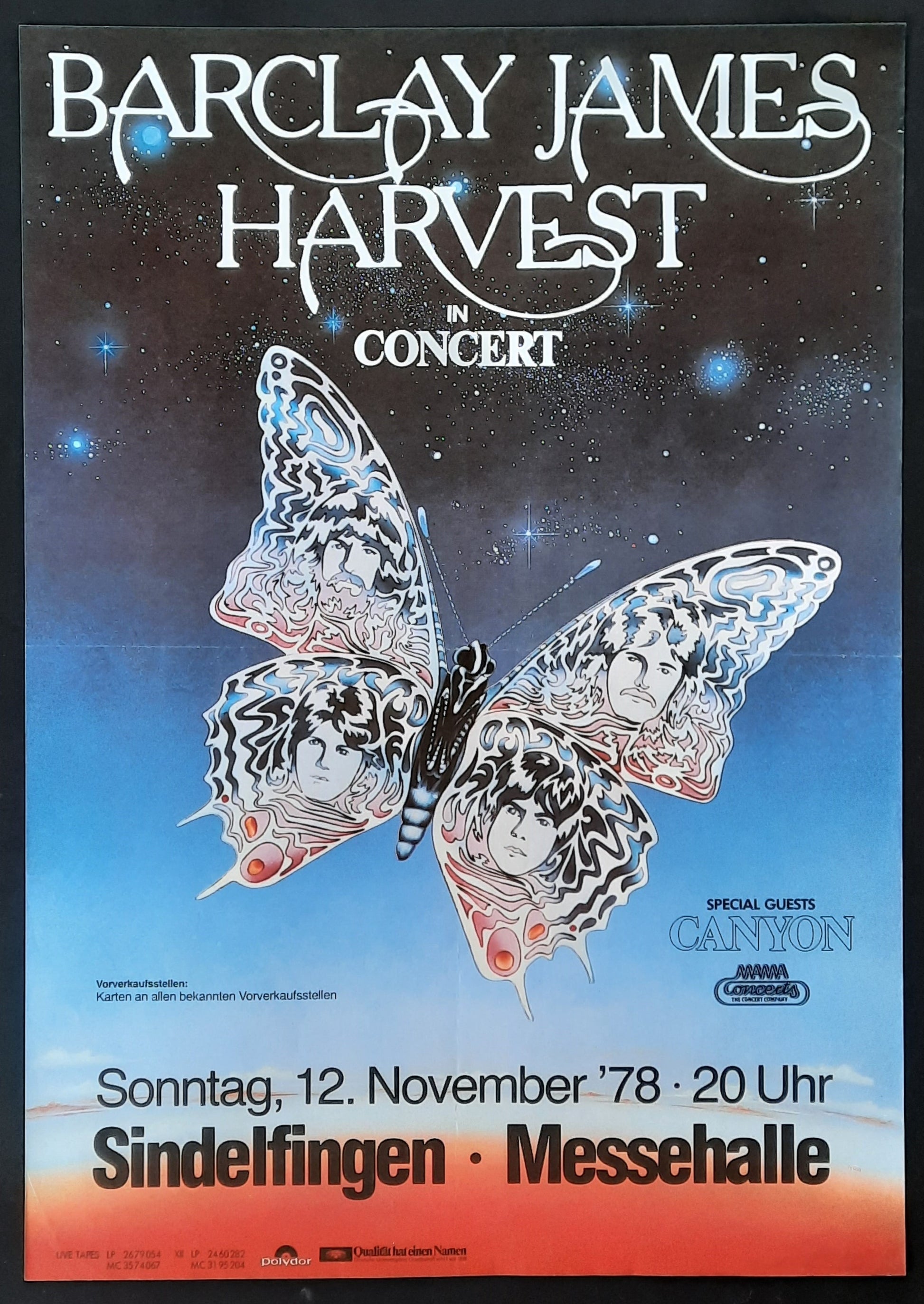 BARCLAY JAMES HARVEST Original Concert Poster November 12, 1978 Sindelfingen Germany 1