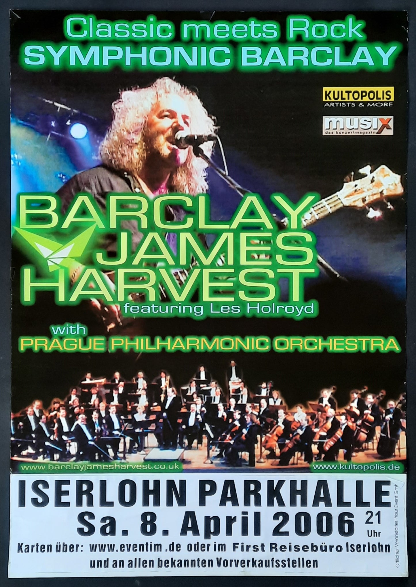 BARCLAY KAMES HARVEST Original Concert Poster April 8, 2006 Iserlohn Germany 1