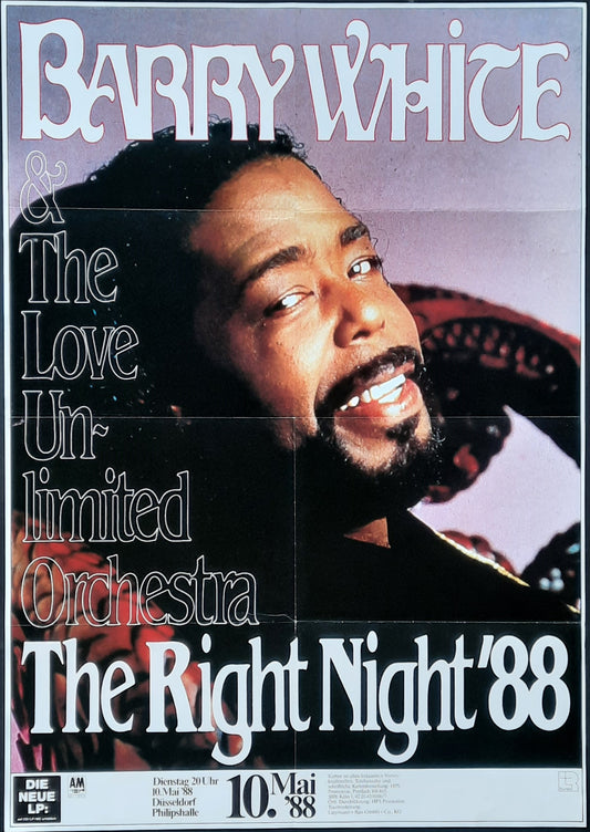 BARRY WHITE Original Concert Poster May  10, 1988 Düsseldorf Germany 1