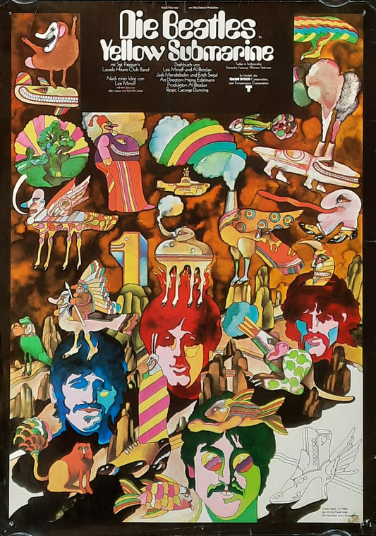 BEATLES 1968 Original Promotion Poster - Movie YELLOW SUBMARINE