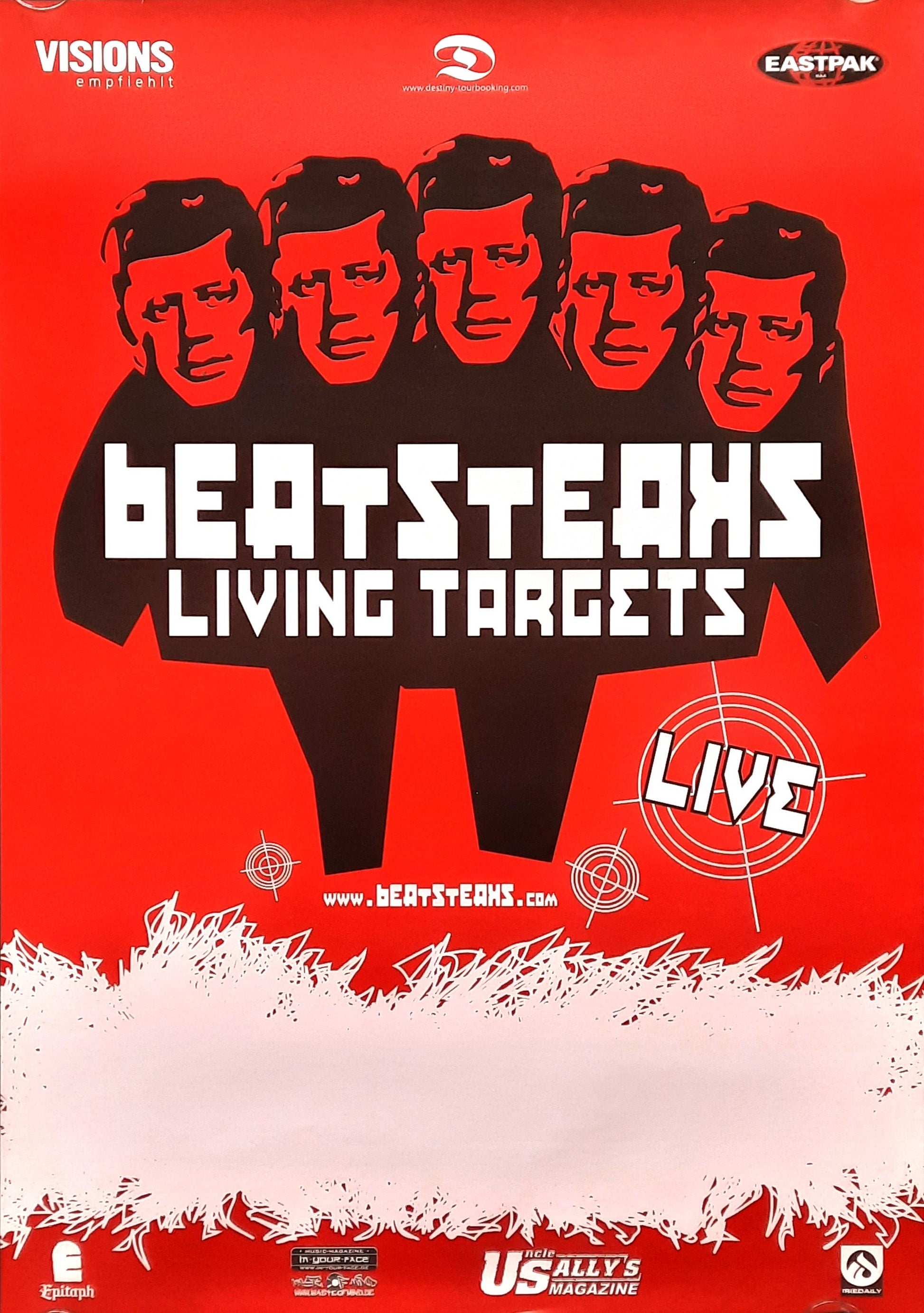 BEAT STEAKS Original Concert Poster 2002 Living Targest Tour 1