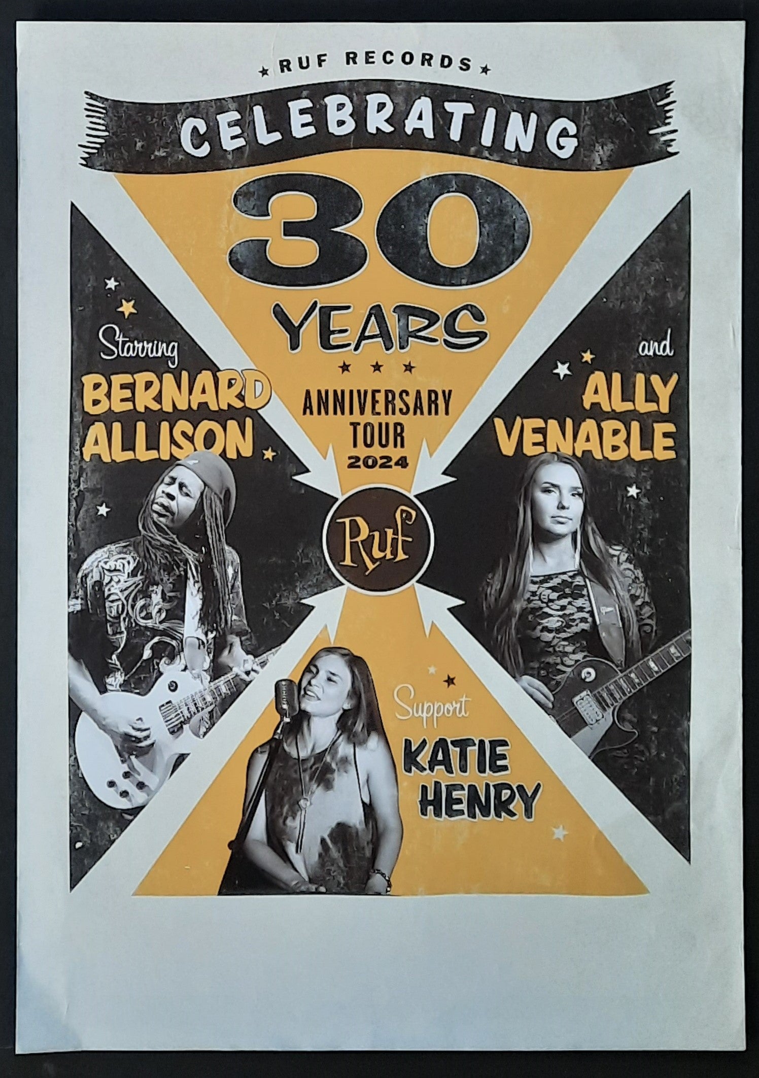 BERNARD ALLISON 2024 Original Concert Poster - 30 Years RUF Records Celebration