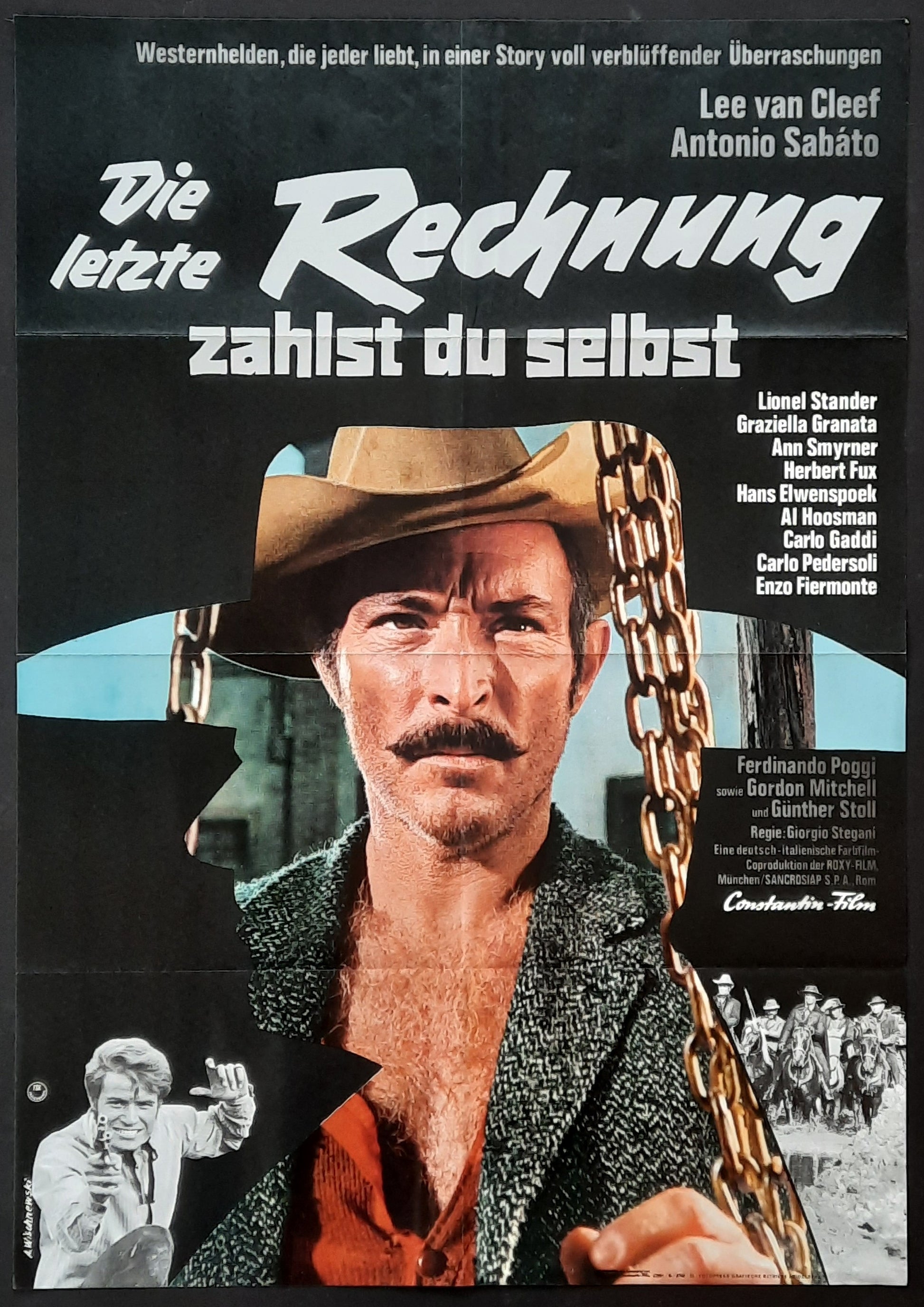BEYOND THE LAW Original Movie Poster 1968 Lee van Cleef German 1-Sheet Poster