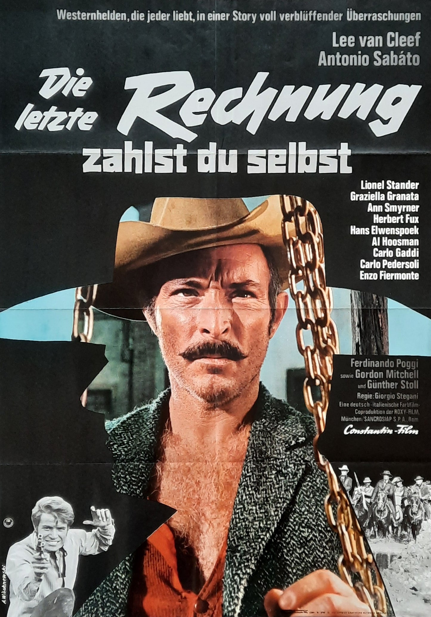 BEYOND THE LAW Original Movie Poster 1968 Lee van Cleef German 1-Sheet Poster