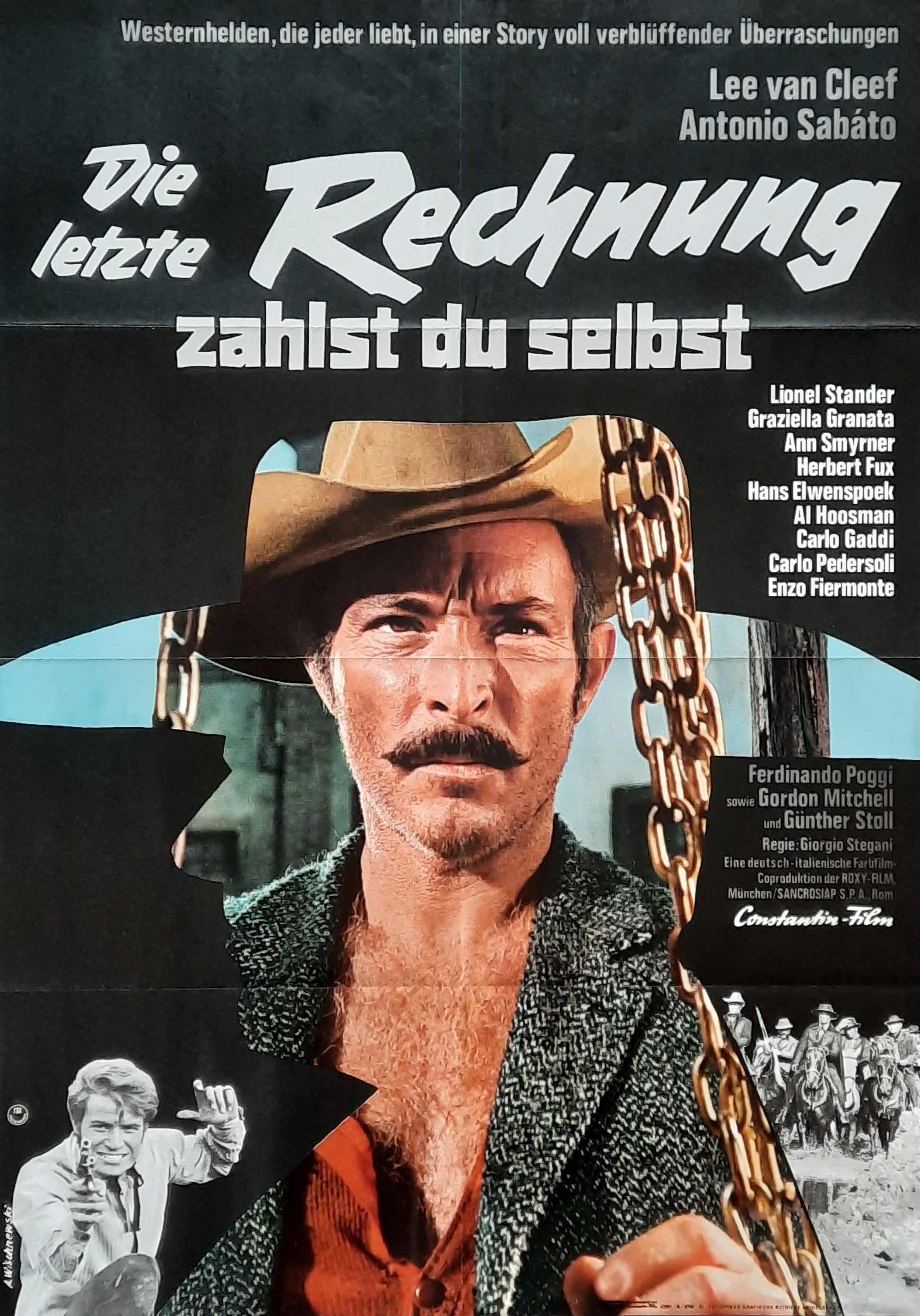 BEYOND THE LAW Original Movie Poster 1968 Lee van Cleef German 1-Sheet Poster