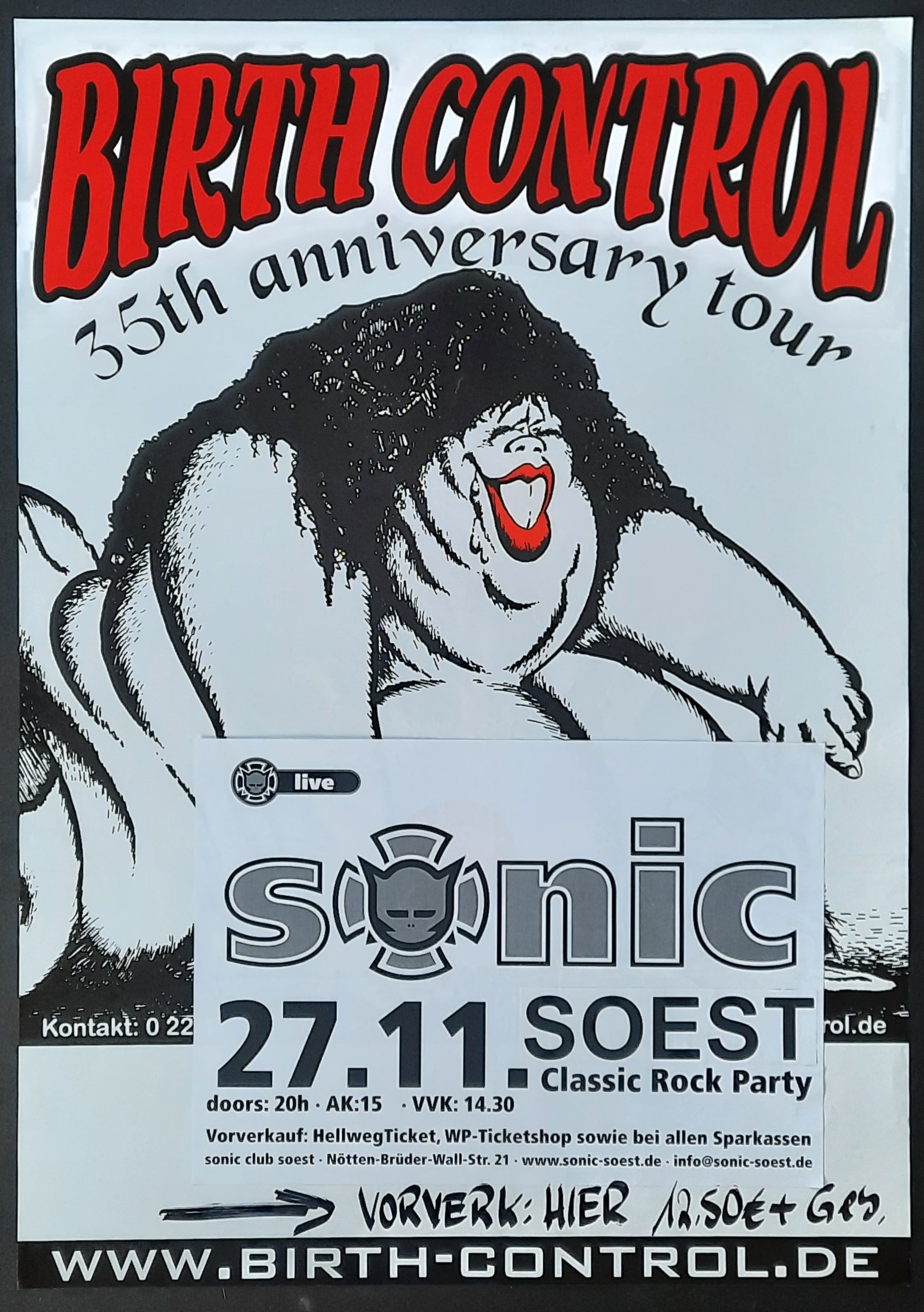 BIRTH CONTROL Original Concert Poster November 27, 2005 Soest Germany 1