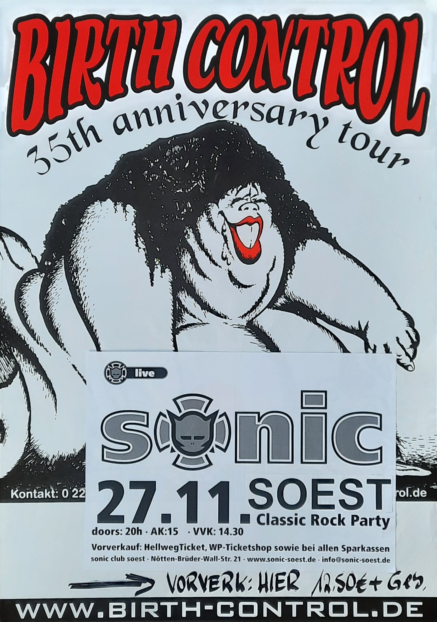 BIRTH CONTROL Original Concert Poster November 27, 2005 Soest Germany 1