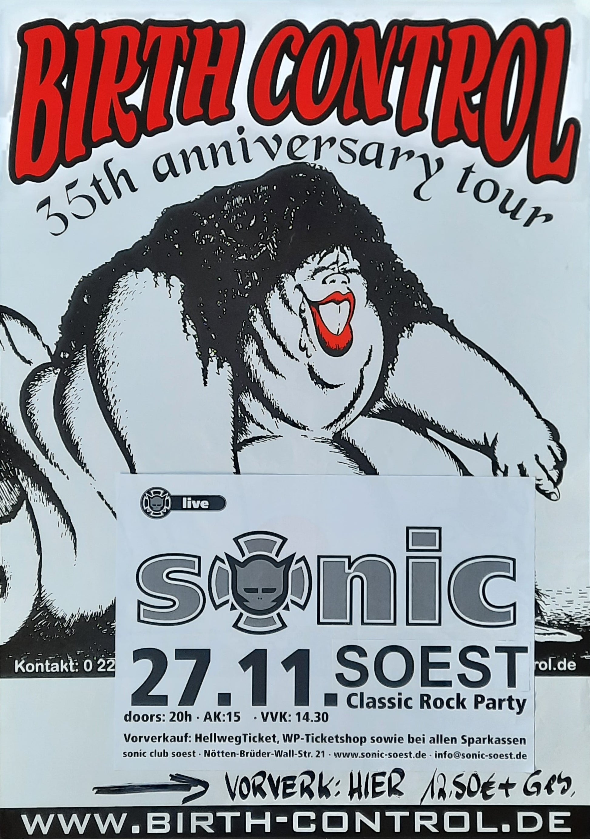 BIRTH CONTROL Original Concert Poster November 27, 2005 Soest Germany 1