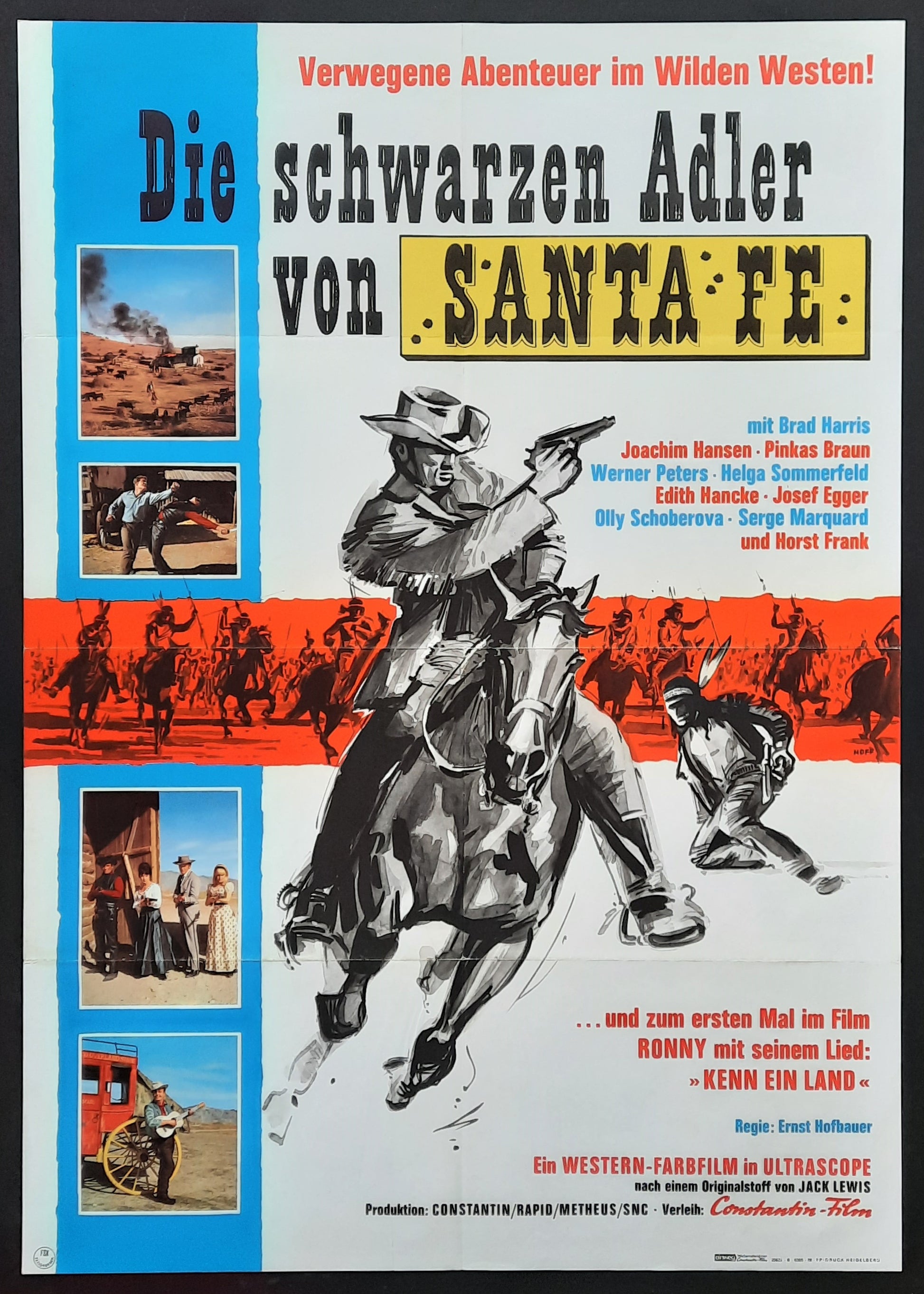 BLACK EAGLE OF SANTA FE Original Movie Poster 1965 German 1-Sheet Poster