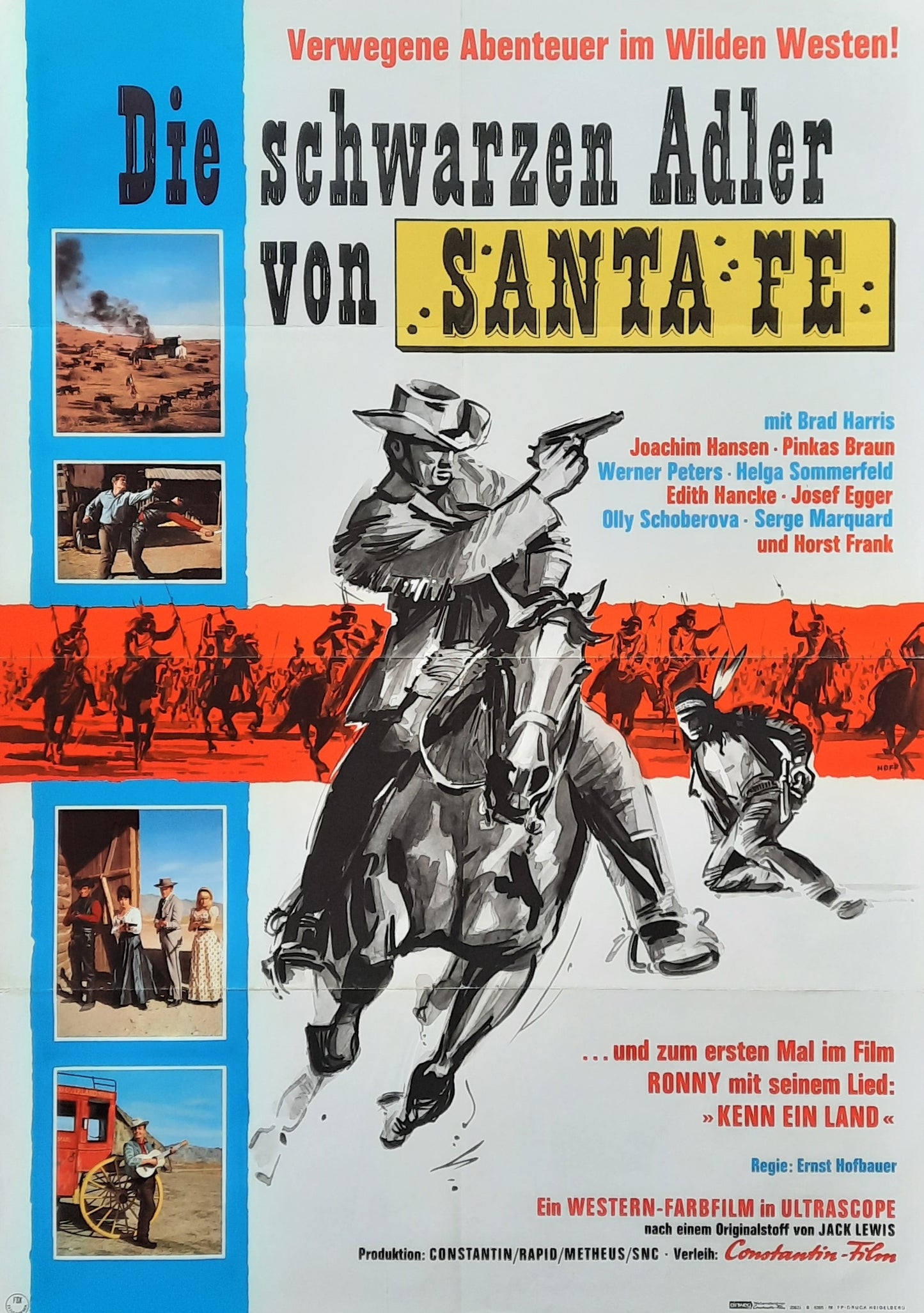 BLACK EAGLE OF SANTA FE Original Movie Poster 1965 German 1-Sheet Poster