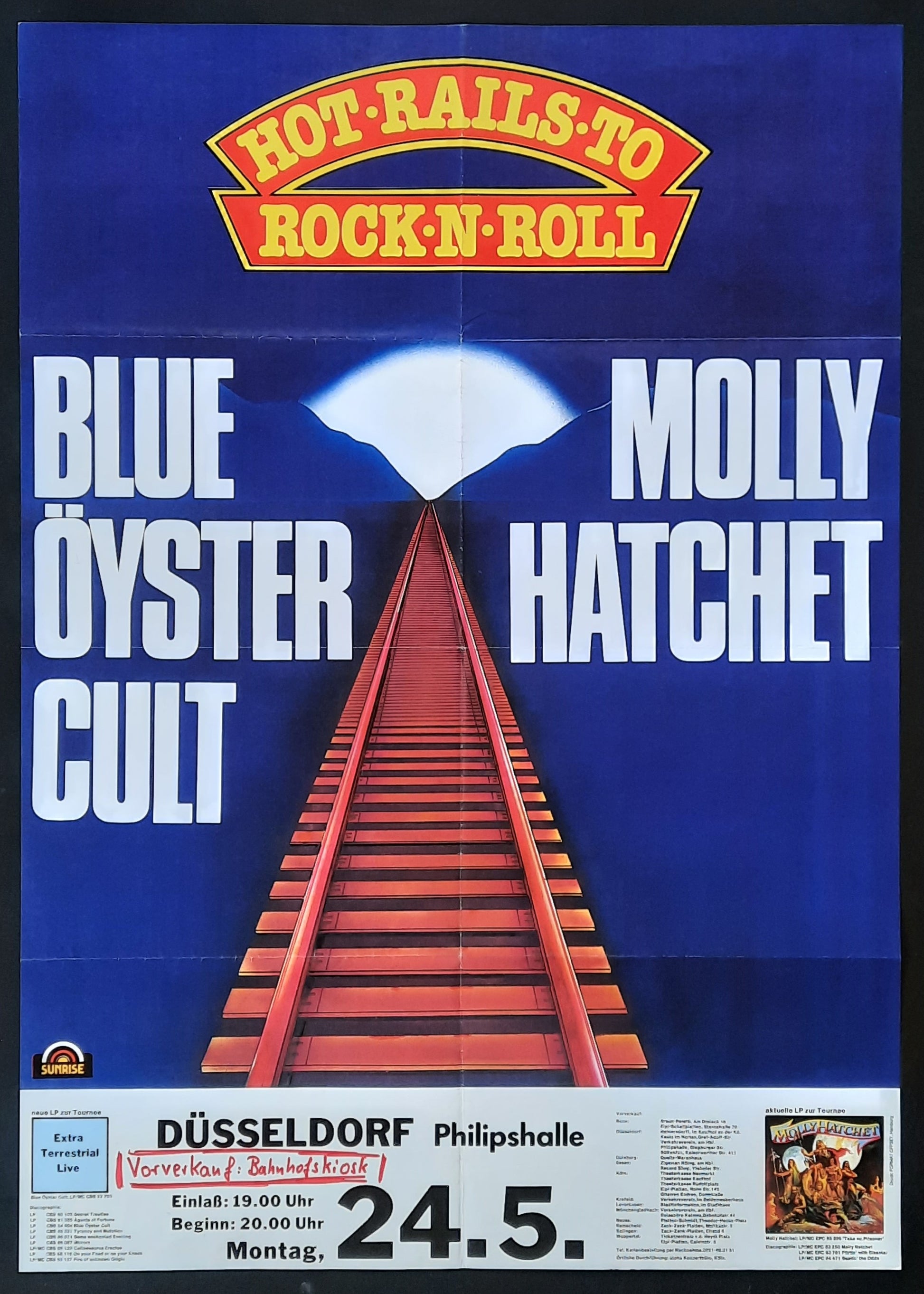 BLUE ÖYSTER CULT - MOLLY HATCHET Original Concert Poster May 24, 1982 Duesseldorf Germany 1