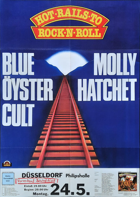 BLUE ÖYSTER CULT - MOLLY HATCHET Original Concert Poster May 24, 1982 Duesseldorf Germany 1