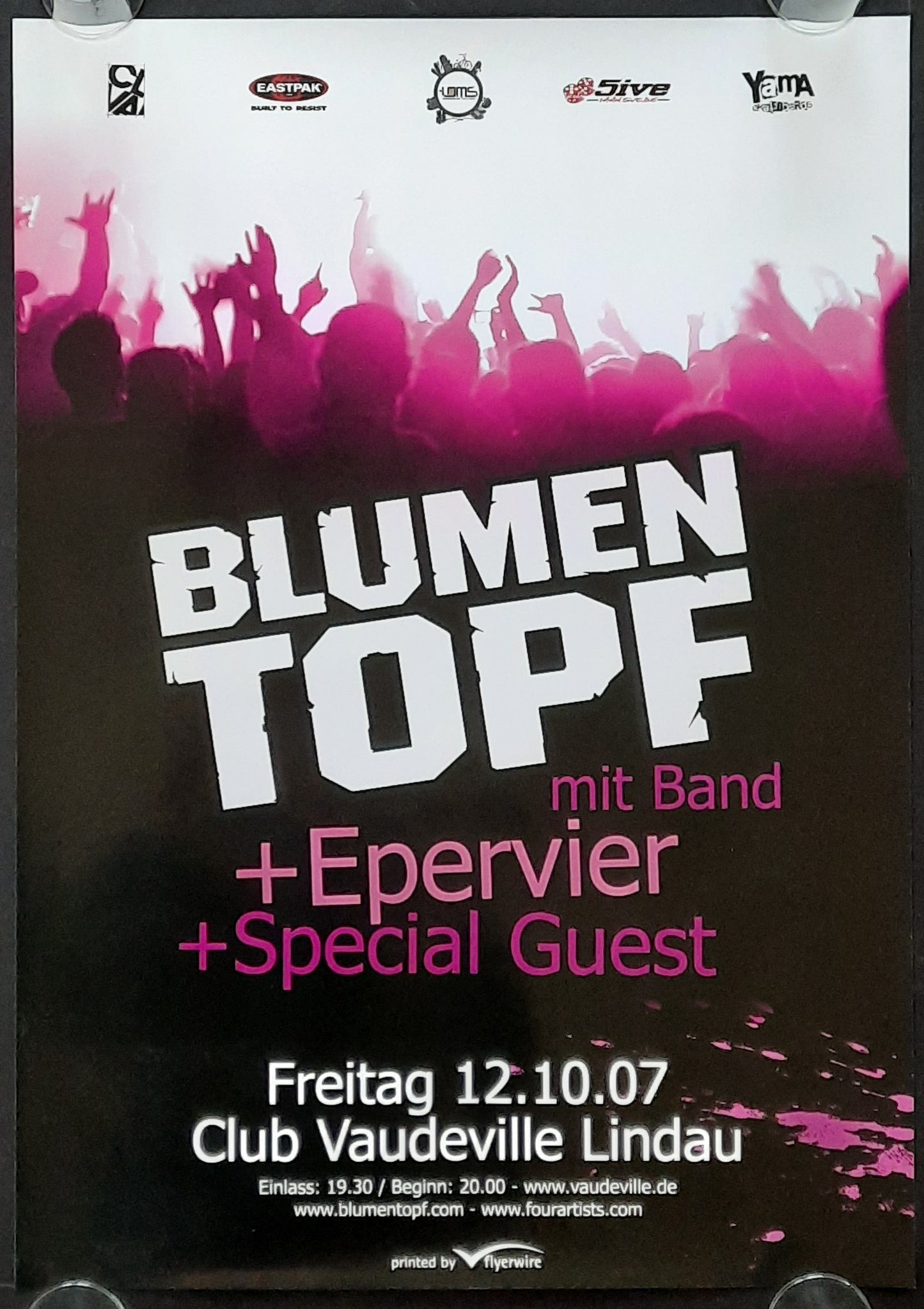 BLUMENTOPF Original Concert Poster October 12, 2007 Lindau Germany