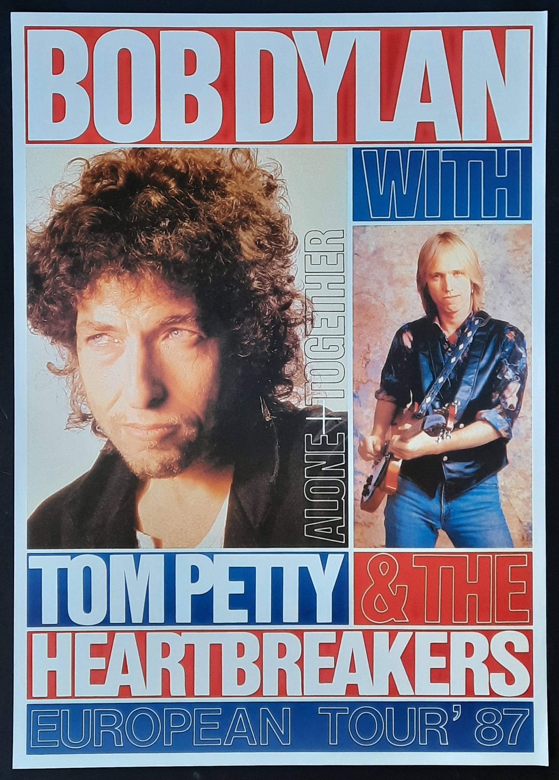 BOB DYLAN - TOM PETTY Original Concert Poster 1987 European Tour 1