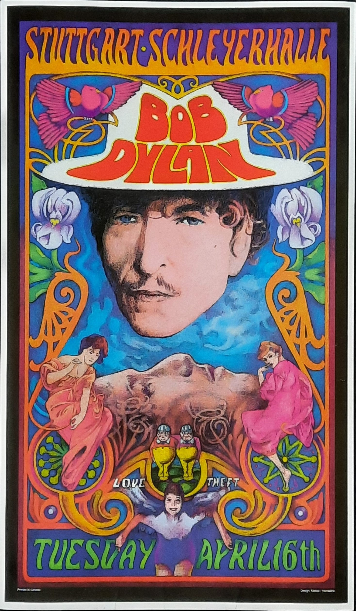 BOB DYLAN 2002 Original Gig Poster - Stuttgart Germany LOVE & THEFT TOUR by Bob Masse