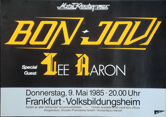 BON JOVI Original Concert Poster May 9, 1985 Frankfurt Germany 1