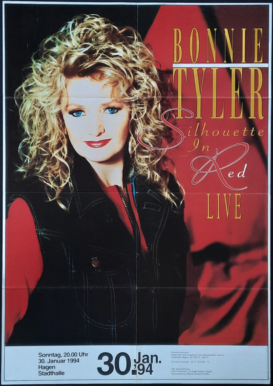 BONNIE TYLER Original Concert Poster January 30, 1994 Hagen Germany 1