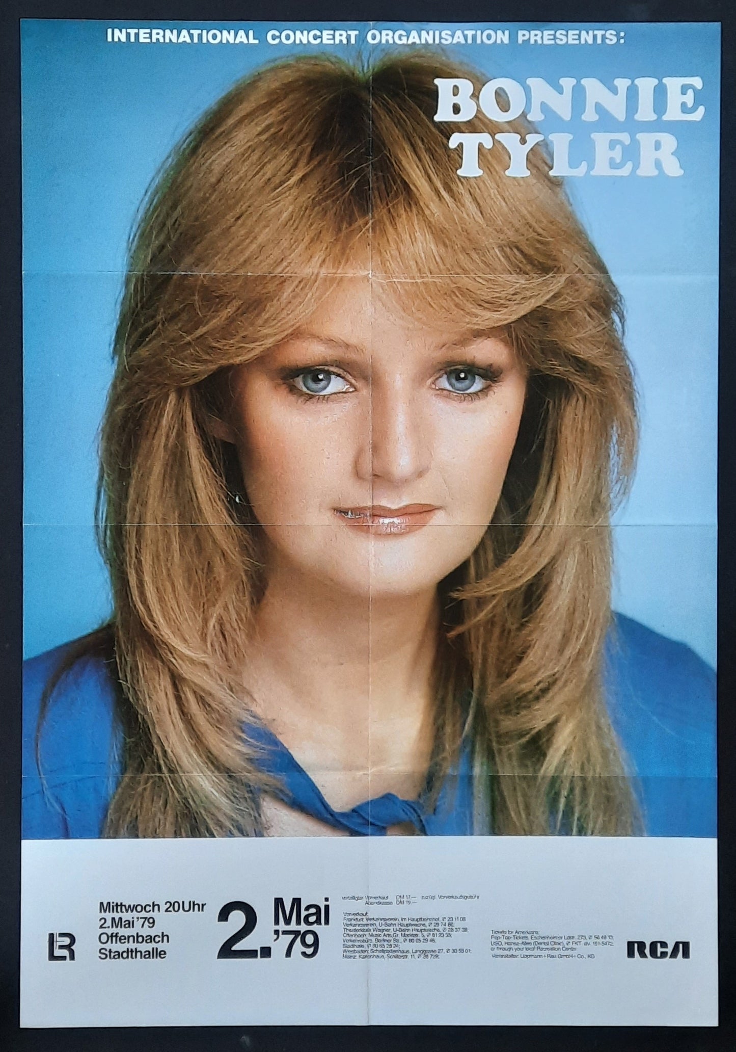 BONNIE TYLER Original Concert Poster May 2, 1979 Offenbach Germany