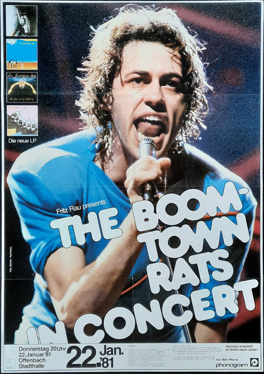 BOOMTOWN RATS Original Concert Poster January 22, 1981 Offenbach Germany
