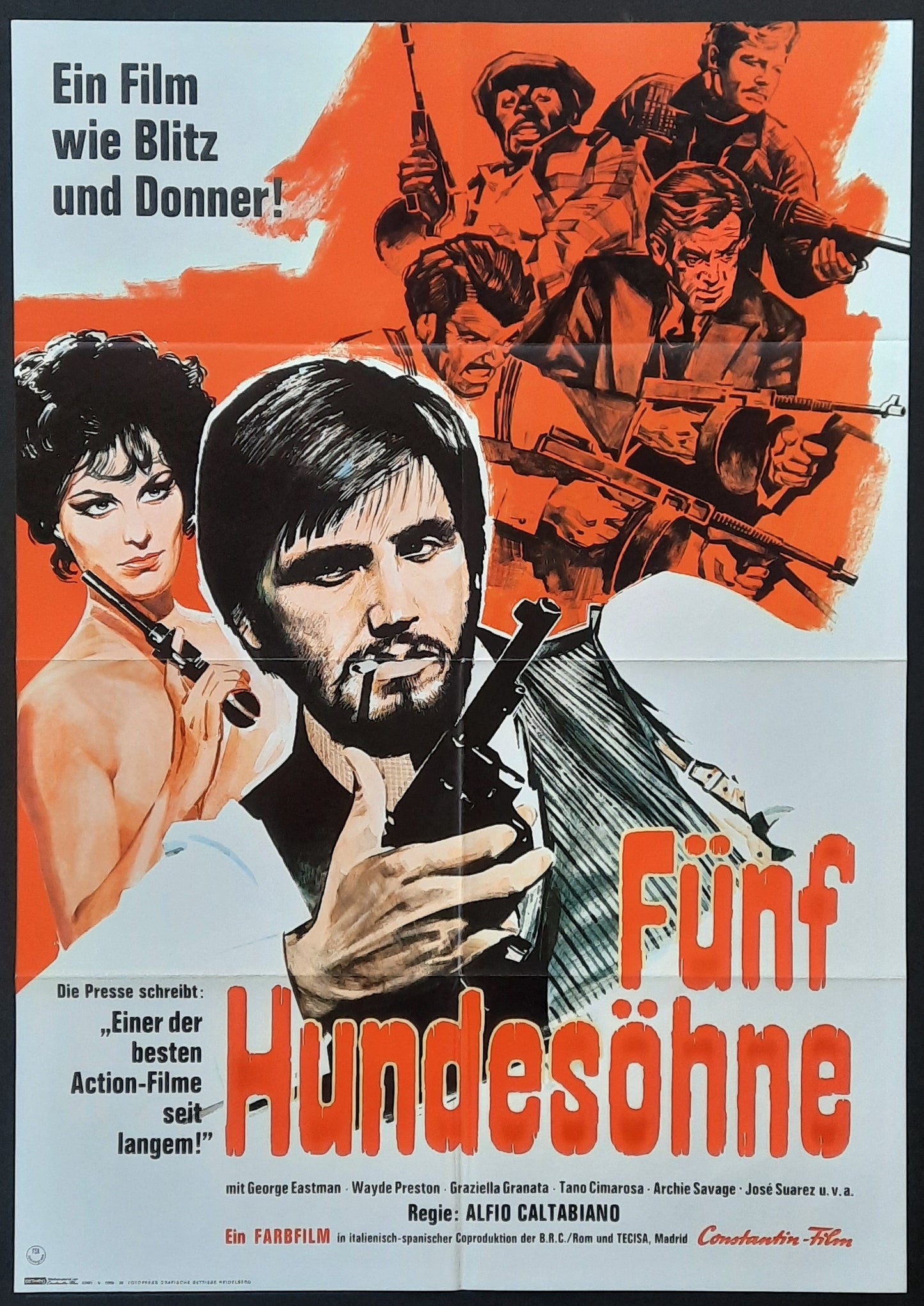 BOOTLEGGERS Original Movie Poster 1969 Alfio Caltabiano German 1-Sheet