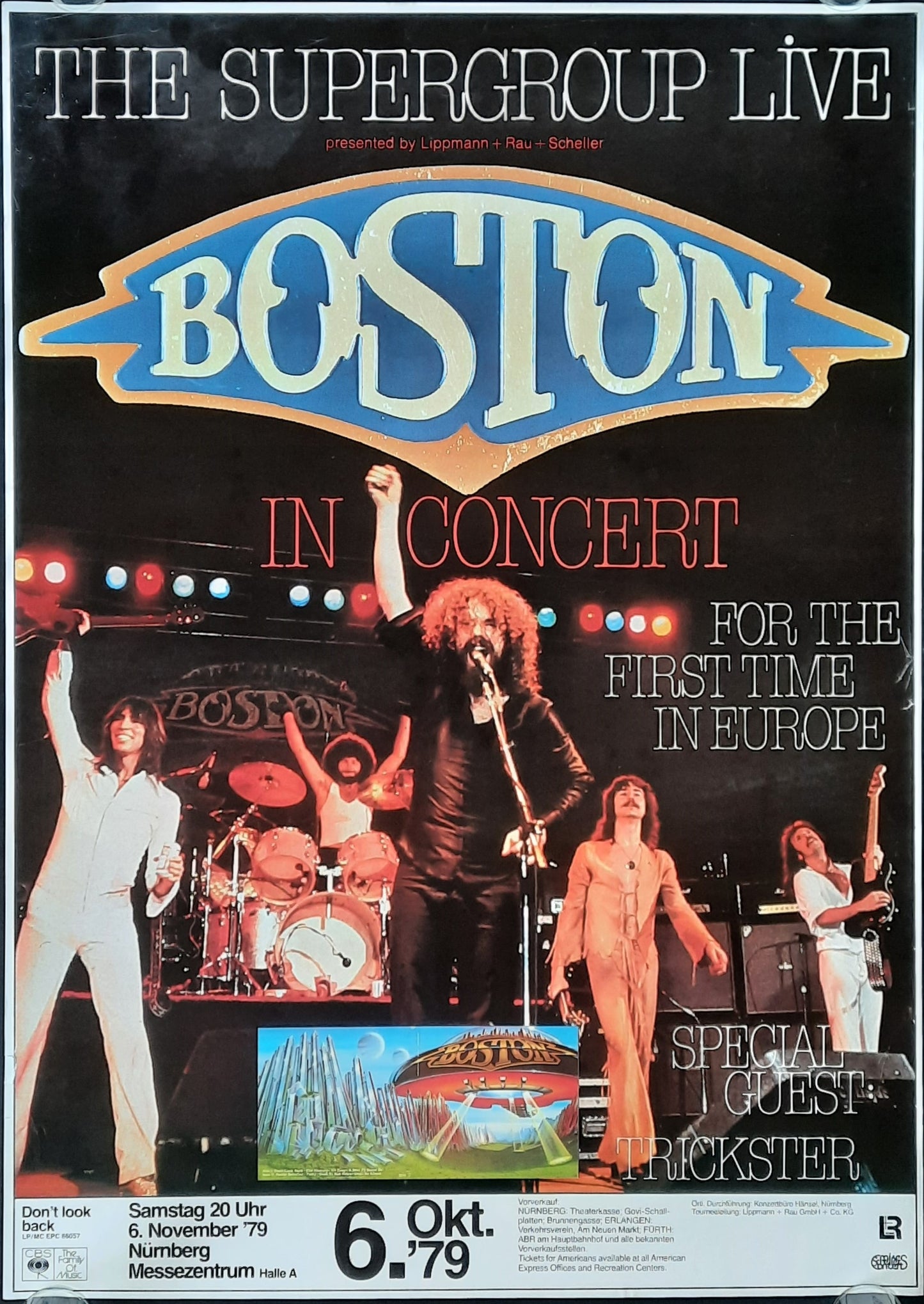 BOSTON Original Concert Poster October 6, 1979 Nuremberg Germany 1