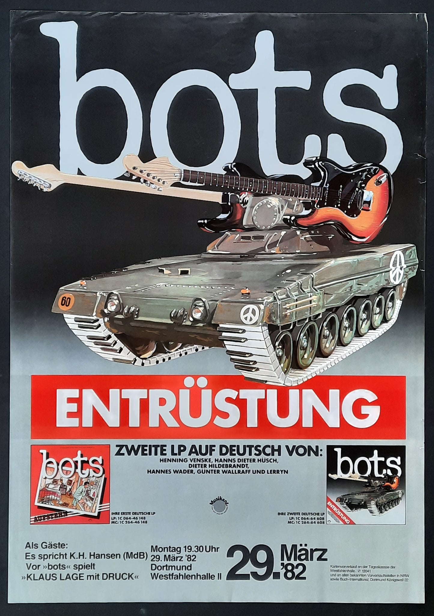 BOTS Original Concert Poster March 29, 1982 Dortmund Germany