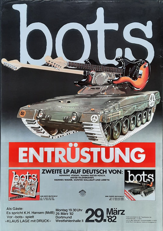BOTS Original Concert Poster March 29, 1982 Dortmund Germany