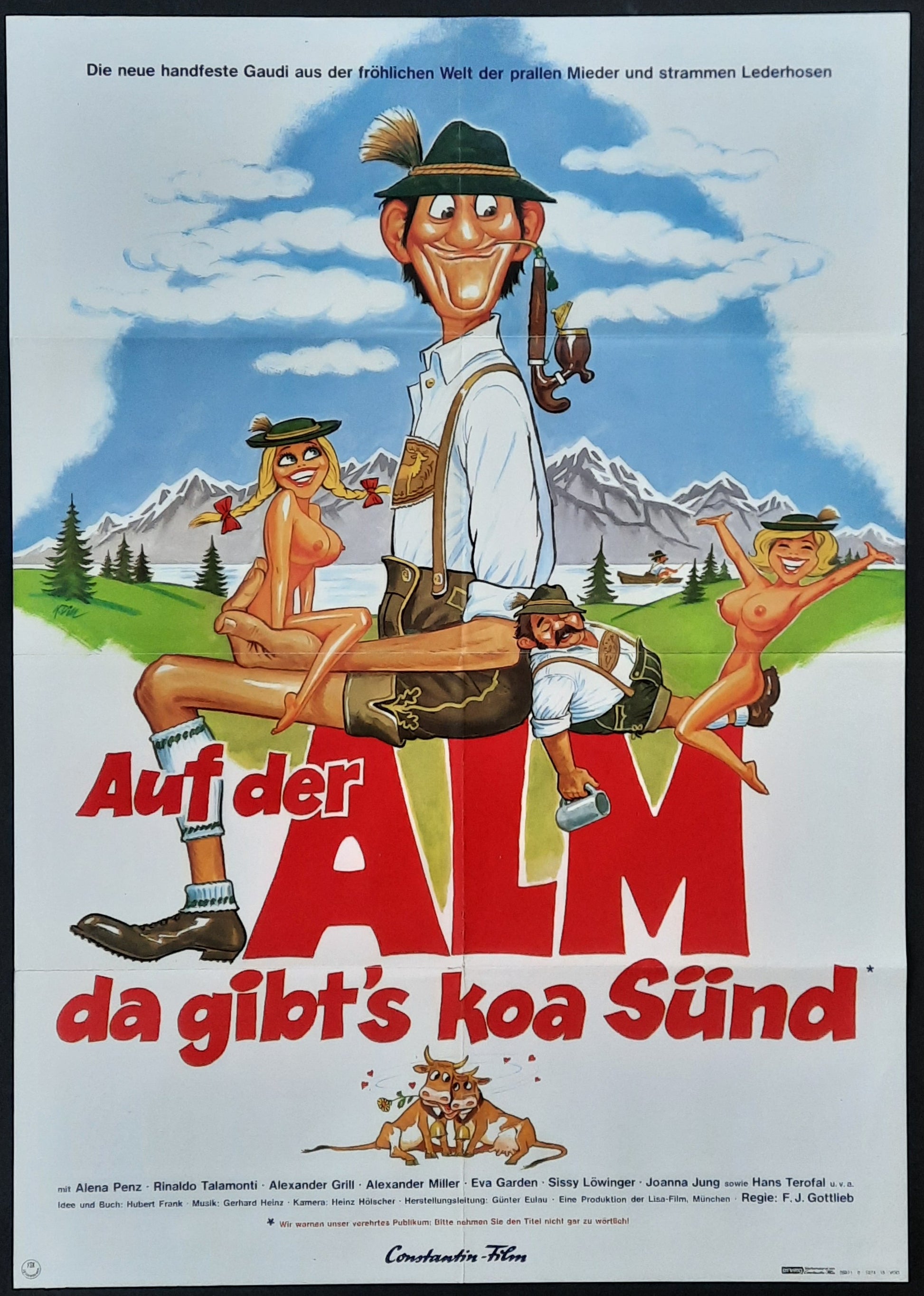 BOTTOMS UP Original Movie Poster 1974 F.J. Gottlieb German 1-Sheet Poster