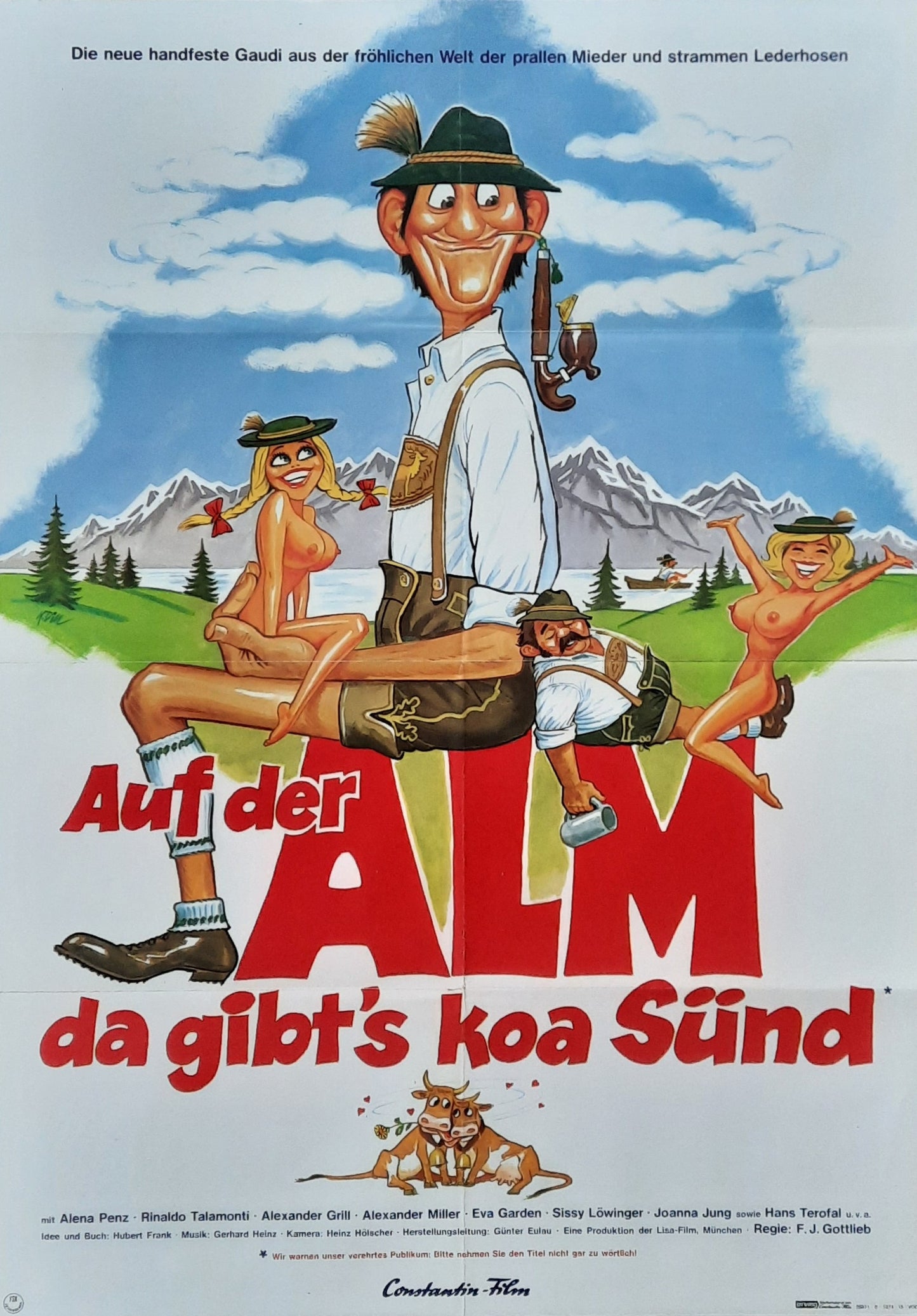 BOTTOMS UP Original Movie Poster 1974 F.J. Gottlieb German 1-Sheet Poster