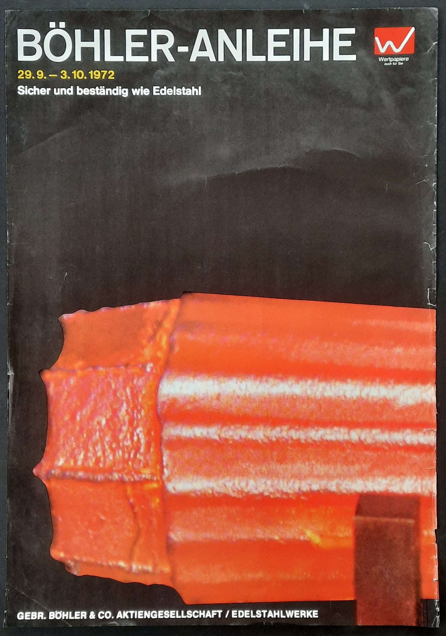 BÖHLER ANLEIHE Original Advertising Poster 1972 Austria 1